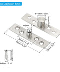 4 Pack 360 Degree Hidden Door Pivot Hinges Set For Secret Doors And Bookcases Central Axis Up Down Shaft Hardware In Silver Tone Includes 30mm Mounting Plate And Fasteners Pro Grade Quality
