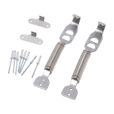 Stainless Steel Hood Spring Fastener Clips For Cars And Trucks Secure Your Hood On Every Ride No Hood Pop On Highways Or Rough Roads Durable Automotive Clip Set, stainless hardware kit