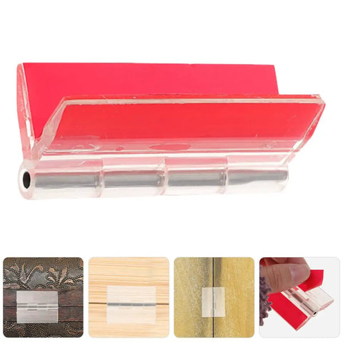 10 Pack Self Adhesive Acrylic Hinges 45x34mm Flush Cabinet Doors Clear Hinge For Crafts And Furniture Easy Install