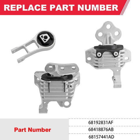 Heavy Duty Engine Mount Bracket Kit With Transmission Mounts For 2.4L Engines Direct Fit Replacement 2015 2017 Chrysler 200