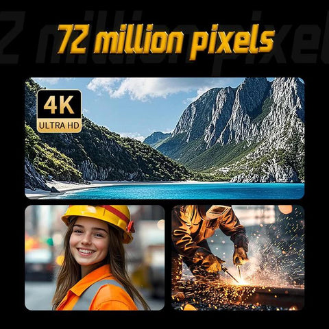 DORLAND EX Camera 03 rugged industrial camera collage showing 4K Ultra HD and 72MP labels