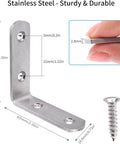 Heavy Duty Stainless Steel L Bracket Corner Brace Right Angle Support 65X65Mm Woodworking Fastener 6 Pack showing dimensions and design.