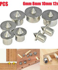 Image showing 8 Piece Dowel Center Points Set 6mm 8mm 10mm 12mm Rock Solid Steel Tenon Markers For Precise Wood Joint Alignment