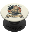 All American Patriotic Sailboat PopGrip For The 4th Of July, Land Of The Free Since 1776 Phone Grip With Adhesive Mount