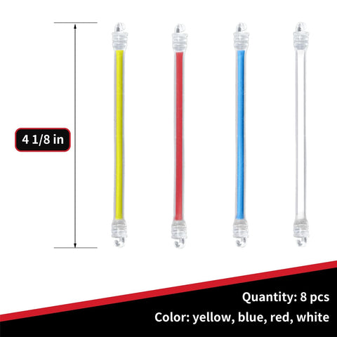Eight Pack Tennis Racket Dampeners To Slash Vibration Silicone Shock Absorbers For Tennis Racquets in four color options.