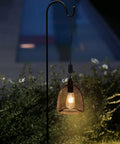 Battery-Powered Hangin Light With 6 Hour Timer For Outdoor Indoor Use Waterproof Pendant Chandelier Lantern In Retro Metal Black Finish Warm White Glow Perfect For Gazebo Porch Garden Patio illuminating garden
