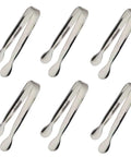 Six Piece Mini Ice Tongs Set 4.25 Inch Stainless Steel Tiny Serving Tongs For Appetizers Sugar Tea Party Coffee Bar Desserts