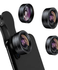 3 In 1 Phone Camera Lens Kit With 198 Degree Fisheye, 120 Degree Wide Angle And 20x Macro, Clip-On Lens For iPhone And Android