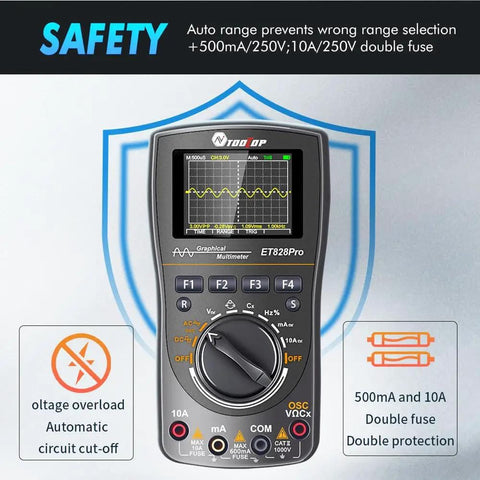 2 In 1 Portable Oscilloscope And Multimeter With 50Msps A D Sampling, handheld digital scope meter with waveform display