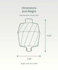 Diagram showing dimensions of High Output Revitalizing Shower Filter With 2X Vitamin C And Minerals, 4.84" height, 3.39" width.