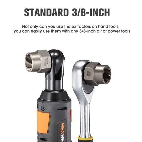 Impact Bolt And Nut Remover Set 14 Piece With Solid Storage Case Heavy Duty Bolt Extractor Tools on 3/8 inch tools