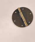 Ten Pack Killer Vintage Round Hinges Antique Bronze Finish with sturdy copper build for easy install on cabinets and drawers.