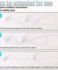 Go To 30 Pack Ball Bungee Cords For Camping And Canopy Tarp Shelter step-by-step connection instructions with white cords