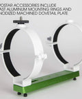 Sky Watcher EvoStar 120 APO Doublet Refractor Portable Optical Tube mounting rings and dovetail plate.