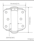 Technical diagram of Beefy Heavy Duty Adjustable Spring Hinge 3 Inch Black For Doors Thick Cold Rolled Steel 2 Pack No Mortise Required