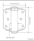 Diagram of Adjustable Spring Hinge 3 Inch With Stainless Steel Screws Zinc Finish 2 Pack No Mortise Required Full Surface Door Hinge For Cabinets