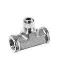 Pro Grade 316 Stainless Steel Instrumentation Branch Tee With Pre Applied PTFE Thread Sealant 1/4 Inch NPT Female Male Female Pipe Connector