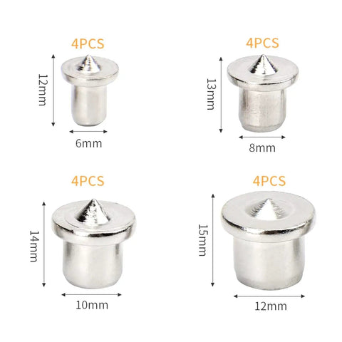 Center Dowel Pin Set For Woodworking, 16 Pcs 6mm 8mm 10mm 12mm Carbon Steel Alignment Pins For Center Hole Positioning