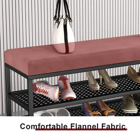 Industrial Shoe Bench With Three Tier Rack And Boot Storage Entryway Organizer With Mesh Shelves Space Saving Shoe Cabinet
