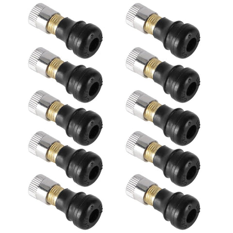 Tubeless Tire Valve Stems Vacuum Valve Kit 10 Pcs For Xiaomi M365 Pro Electric Scooter And Motorcycle, showing metal tip and rubber base