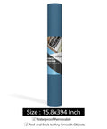 Blue Peel And Stick Wallpaper Roll 15.8 By 394 Inches Self Adhesive Waterproof Durable Vinyl for multiple spaces