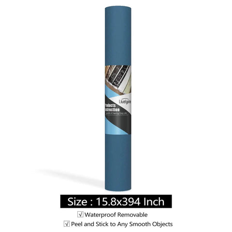 Blue Peel And Stick Wallpaper Roll 15.8 By 394 Inches Self Adhesive Waterproof Durable Vinyl for multiple spaces