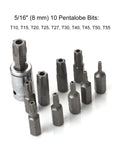5/16 inch (8 mm) 10-piece Pentalobe bit set with Torx bits, Check out This Awesome 34 Pcs Torx Bit Socket And E-Torx Star Kit With Storage Box For Heavy Duty Jobs That Lets You Crush Rusted Bolts Like A Boss While Keeping Your Tools Organized And Ready To Go Anywhere Without Breaking A Sweat.