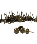Snag These Top Shelf Antique Bronze Upholstery Tacks For A Slick Vintage Furniture Makeover Hella Sturdy And Rust Free With 100 Ace Pieces Ready To Elevate Any Cool Home Decor Build Project - close-up of antique bronze tacks on white background.
