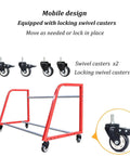 Heavy Duty Tire Storage Rack And Rim Organizer Shelf With Locking Casters Solid Steel Frame with locking swivel casters for mobility.