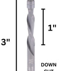 Pro Grade Solid Carbide Down Cut Spiral Flush Trim Router Bit With One Quarter Inch Cutting Diameter And Quarter Inch Shank
