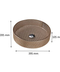 Bathroom Vessel Sink Crystal Glass Vessel Bowl Sink Light Brown Round Vessel Sink with dimensions 395 mm x 105 mm.