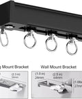 Heavy Duty Aluminum Sliding Barn Door Track System Five Feet Long featuring brackets for ceiling and wall mount.
