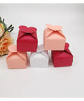 Colorful Love Heart Candy Gift Box Set Of 50, sturdy cardboard, red, pink, and white boxes, ideal for wedding favors and gifts