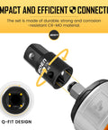 7 Piece Impact Socket Adapter And Reducer Set With 1/4 To 3/8 To 1/2 Inch Drive Adapters highlighting Q-Fit design