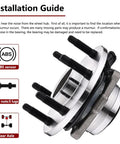 Front 2WD Wheel Bearing Hub And Bearing Assembly For Chevy Tahoe Silverado 1500 Suburban Avalanche Express 6 Lug With ABS Fits GMC Yukon XL 1500 Sierra Savana Cadillac Escalade 515054, front view showing ABS sensor and 6-lug design