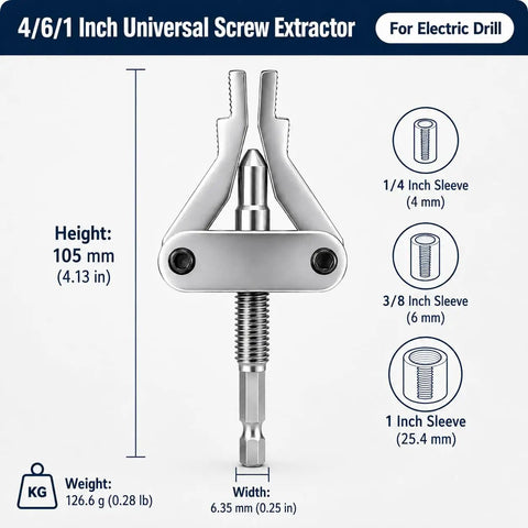 Grab This Heavy Duty Broken Pipe Extractor Set To Fix Rusty Stripped Boltss And Damaged Threads On Half Inch Or Full Inch Pipes With Ease Using A Hex Shank Drill For Your Next Fix It Today Plumbing Project. Stainless steel screw extractor with 1/4, 3/8, 1 inch sleeves