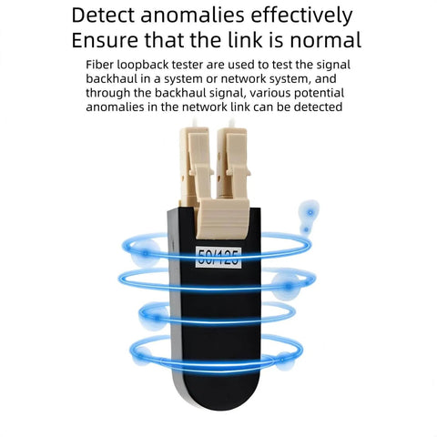 Image of Multimode LC Loopback Fiber Optic Adapter For Equipment Testing And Simulation with PEI Shell and Ceramic Sleeve.