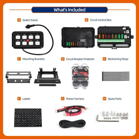 8 Gang Switch Panel RGB LED Light Switch Panel Multifunction Toggle Momentary Pulsed Touch Control Switch Pod Box Components