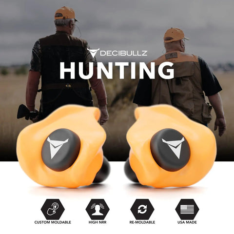 Custom Molded Earplugs With 31dB NRR For Shooting Travel Swimming Work And Concerts, Ultra Comfortable Hearing Protection You Can Wear All Day, Heat Formable Fit, Reusable Orange Color