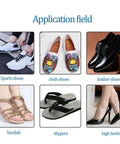 Various shoes including sports, cloth, leather, sandals, slippers, and high heels suitable for Premium Shoe Glue Sole Repair Adhesive.