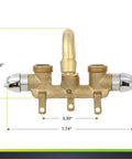 Two Handle Laundry Faucet With 7 Inch Rough Brass Swivel Spout Drip Free No Fuss Quarter Turn Valve Garden Hose Connection