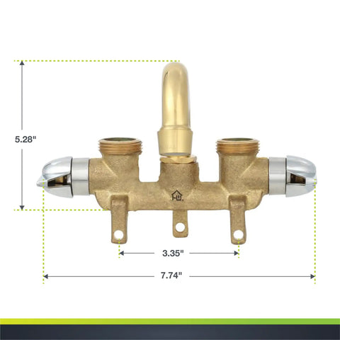 Two Handle Laundry Faucet With 7 Inch Rough Brass Swivel Spout Drip Free No Fuss Quarter Turn Valve Garden Hose Connection