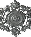 Katheryn Ceiling Medallion In Platinum, 22.5 Inch Wide By 30.375 Inch High, 1.5 Inch Projection, ornate design with deep relief