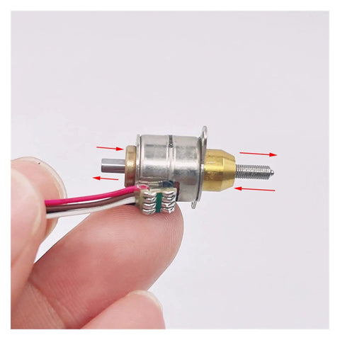 Powerful Tiny 6mm Stroke DC Linear Actuator With 5V 2 Phase 4 Wire Drive For DIY Makers And Robotic Projects Includes 10mm Telescopic Screw Shaft For Precise Smooth Motion In Small Automation., compact metal actuator with 4-wire leads and threaded shaft