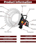 Detailed view of Heavy Duty Brushless Concrete Ring Saw featuring upgraded toroidal blade design and cooling system.