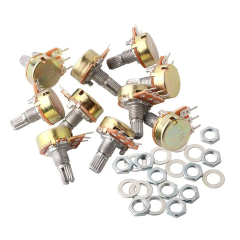 10Pcs Premium Linear Rotary Potentiometer Kit With Knob Cap Three Terminal Top Adjustment Potentiometers For Arduino