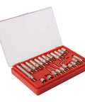 22 Piece Dial Connector Contact Points Set For Dial Test Indicator Thread Tips Stainless Steel in red case