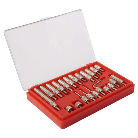 22 Piece Dial Connector Contact Points Set For Dial Test Indicator Thread Tips Stainless Steel in red case