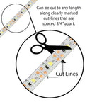 Slick 12 Inch Cut To Fit Led Light Strip With 18 Darn Bright Cool White Bulbs shows cut lines for customization.