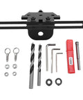 3 In 1 Dowel Jig Kit Featuring High Carbon Steel Construction and Adjustable Clamping Range for Woodworking Joints. Tools and accessories included.